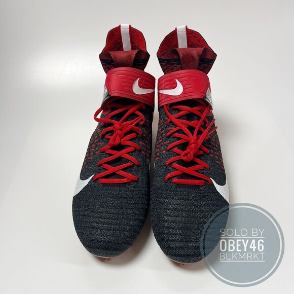 Nike Alpha Menace Elite 2 Flyknit Football Cleats Black/Red BV2077-009 Size 15 - Picture 3 of 7
